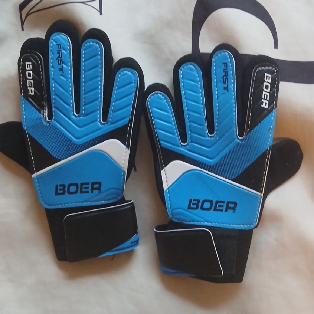 Blue and Black Women's Gloves Small/XSmall